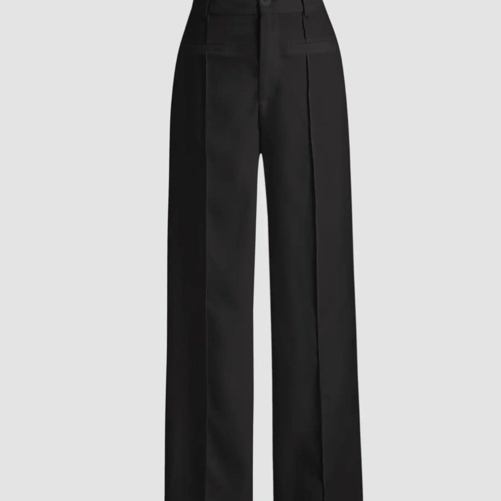 SOLID STITCH STRAIGHT-LEG TROUSERS